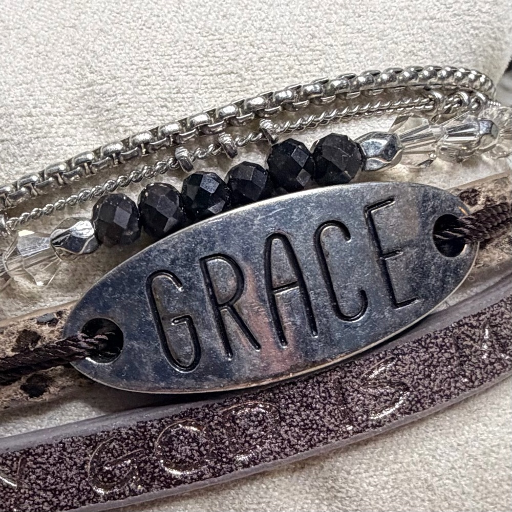 Grace Silver and Black Multi-Strand Bracelet